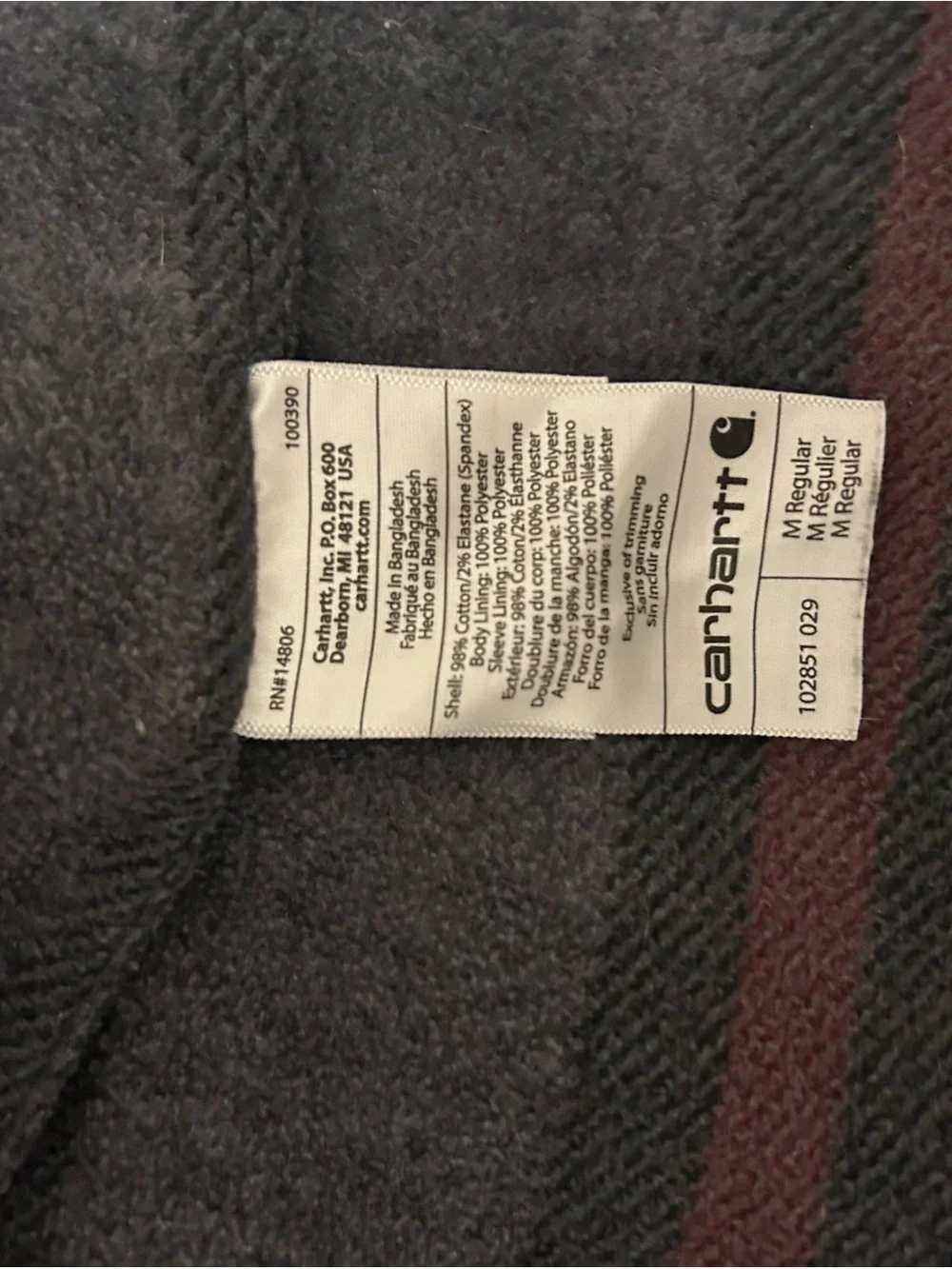 Carhartt Men's Charcoal Work Jacket with Lining